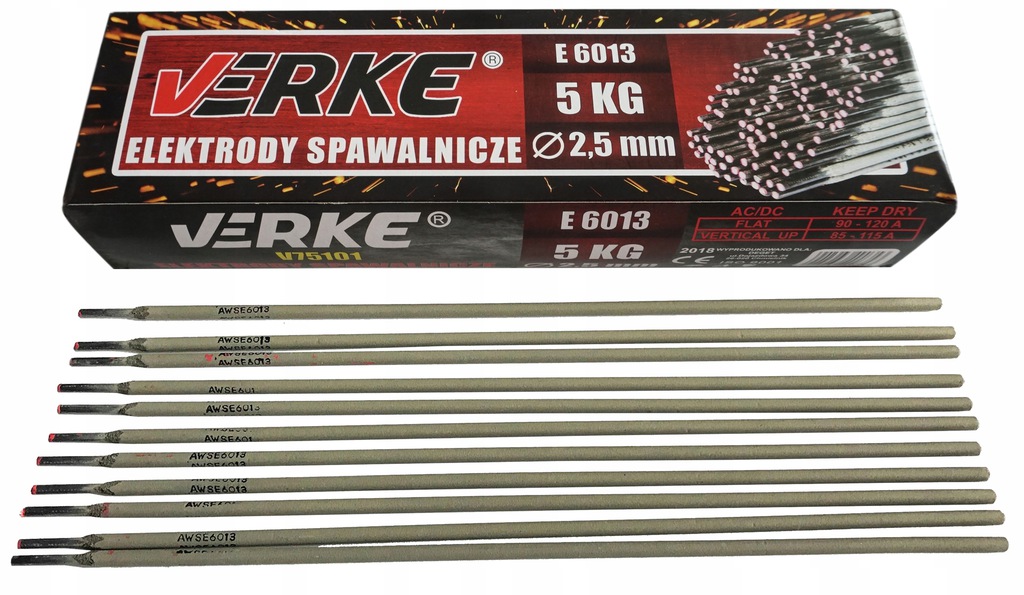 ELEKTRODY SPAWALNICZE 2,5mm 5kg RUTYLOWE RÓŻOWE Marka Verke
