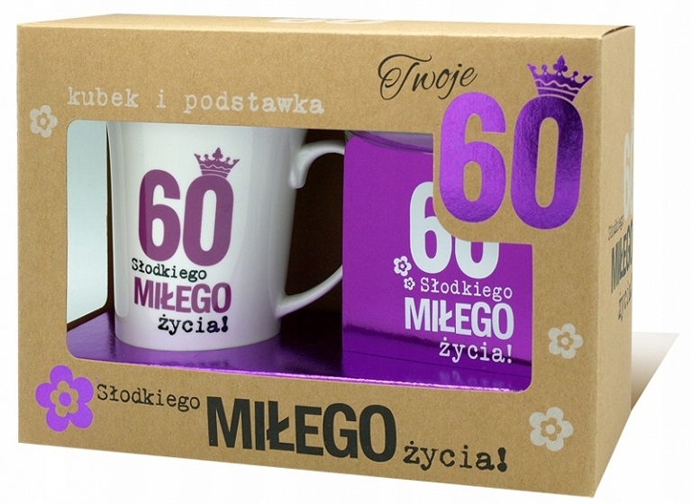 

Kubek podstawka 60. Słodkiego miłego życia