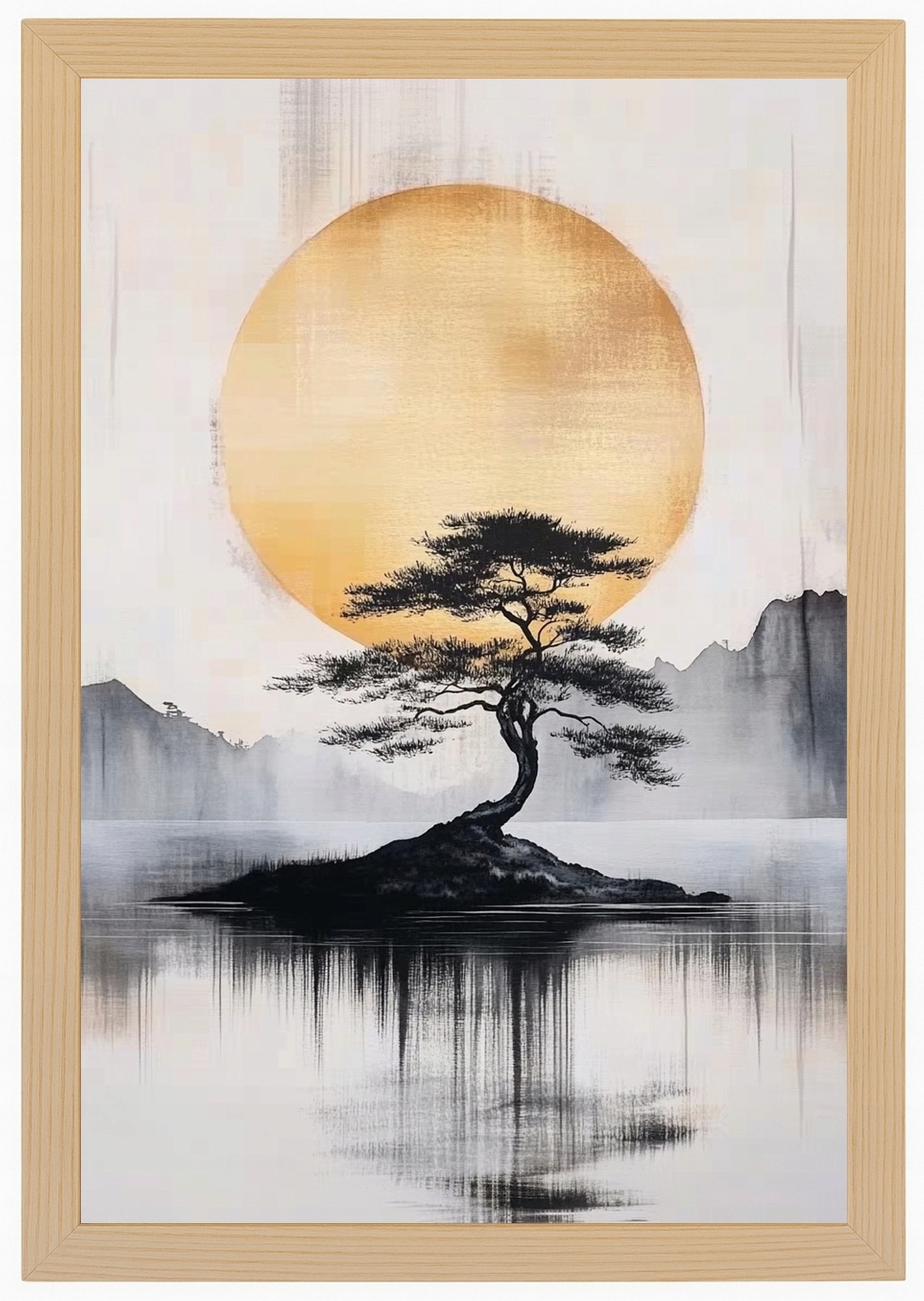 Plakát Na Rámeček Krajina Asie Orient Strom Měsíční Jezero 40x60