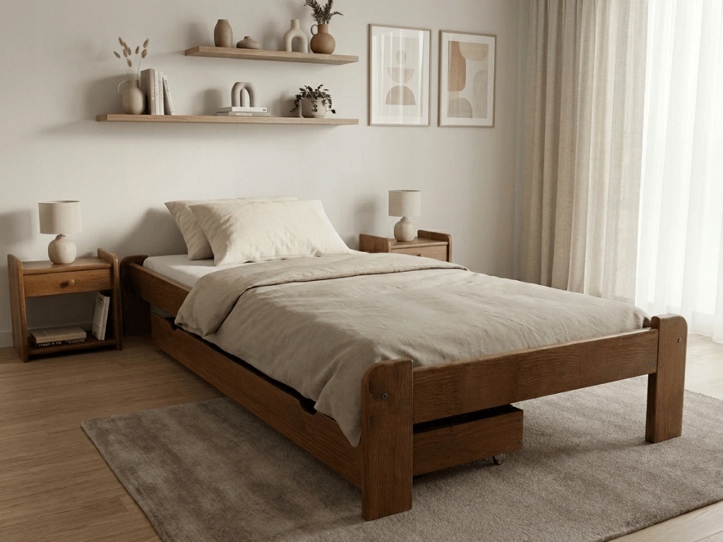 Postel Ada 90 x 200 cm, dub Rošt: S lamelovým roštem, Matrace: Bez matrace