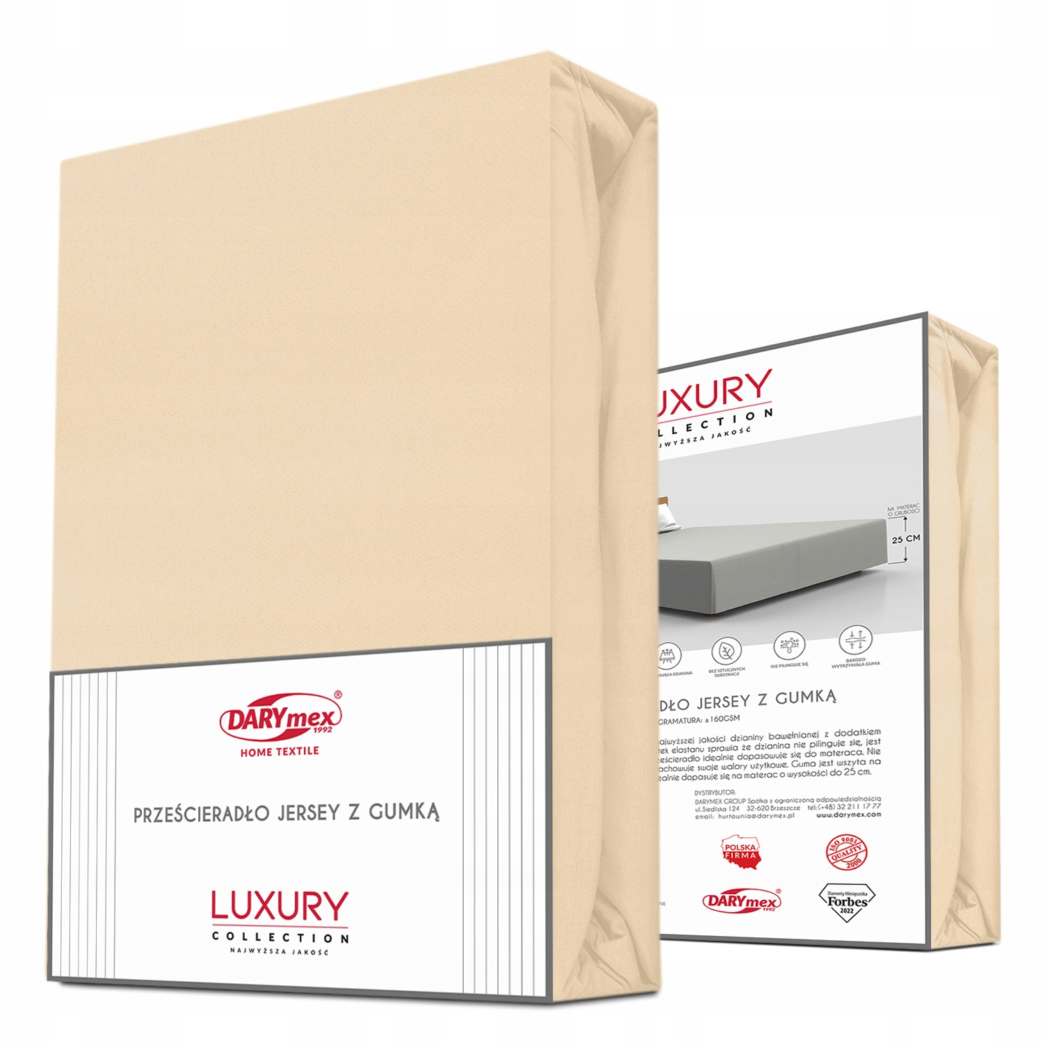 Prostěradlo jersey s Elastanem s gumou Pískové 180x200x30+25 přiléhavé