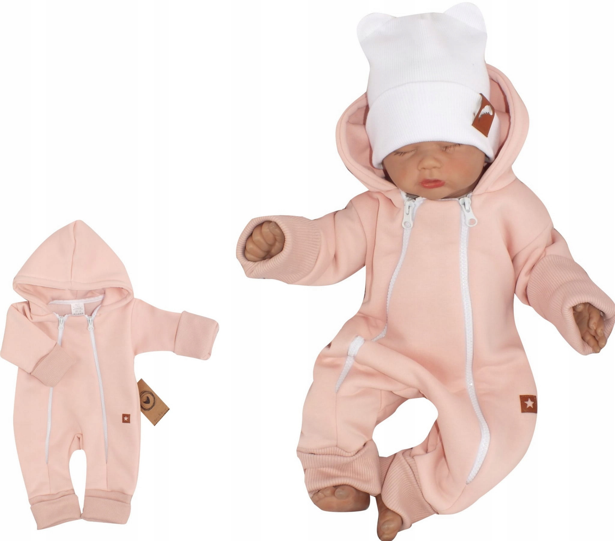 

Kombinezon z ocieplanej dresówki brudny róż 56