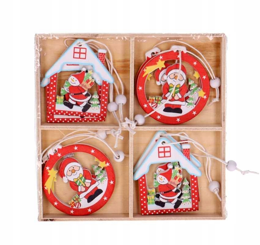 

Zawieszki drewniane na Choinkę Mikołaje 12szt