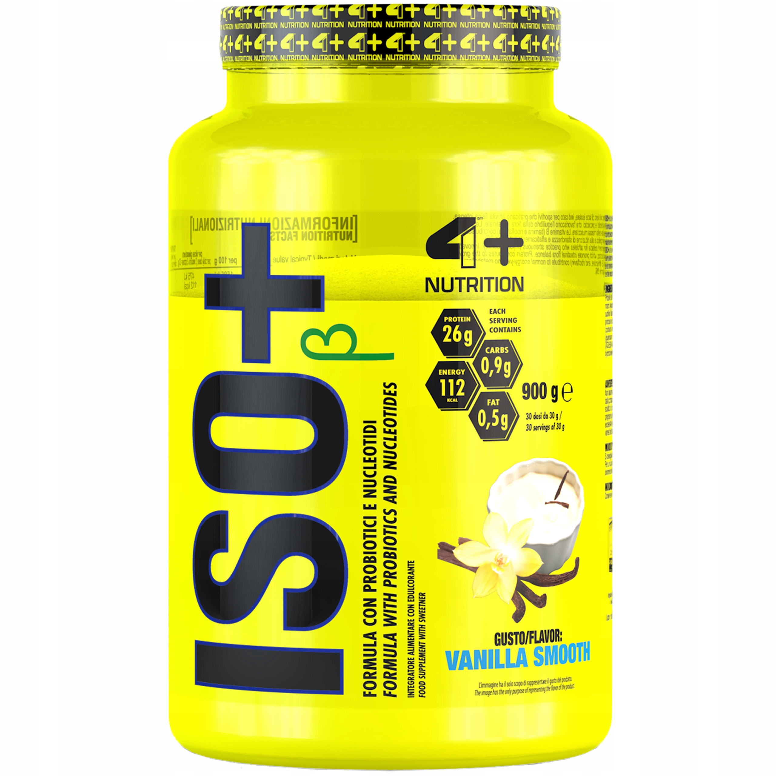 Proteinový Izolát Wpi 86% Probiotika Vitamíny 900g Vanilka 4+ Nutrition