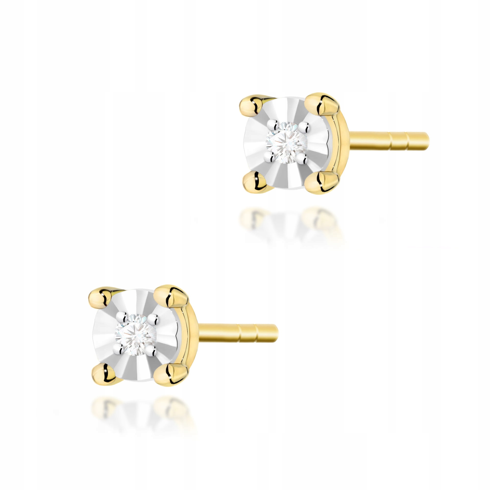 Zlaté náušnice 585 bílé zlato brilianty diamanty Valentýn 0.8g dárek