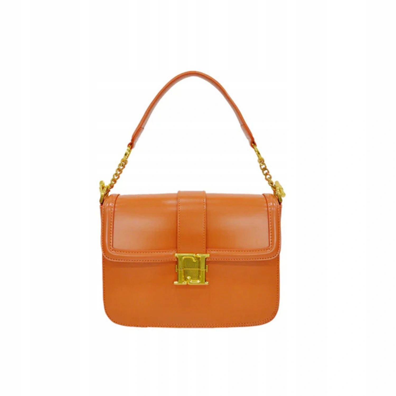 Dámská kabelka Lamarthe Paris kožená oranžová přes rameno kůže