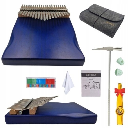Kalimba Plus 21 tónů, pouzdro, kladívko, palcové noty, klavír, zázvor, zanza