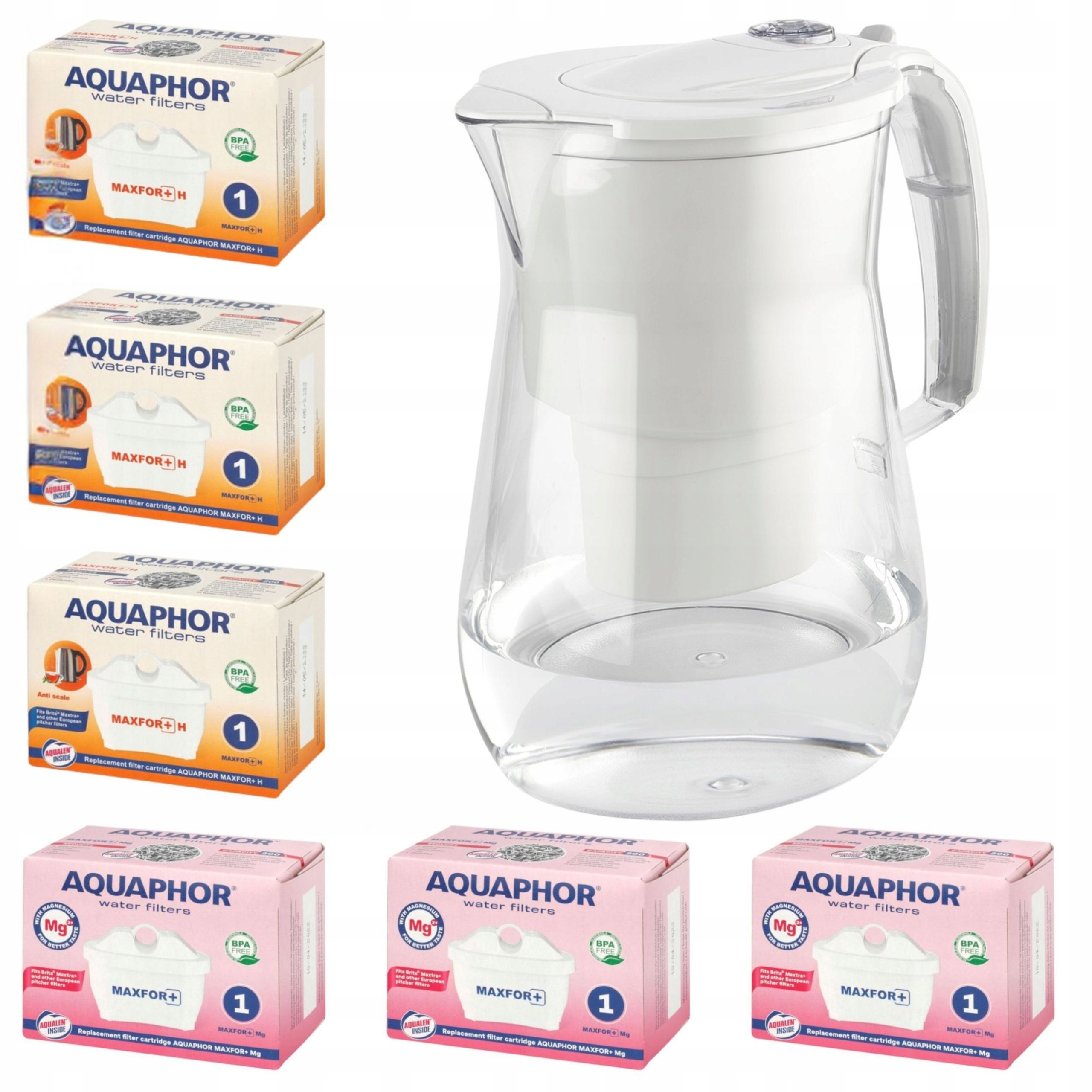 Džbán Aquaphor Onyx bílý 6 náplní Maxfor Plus (3 mg 3 hodiny)