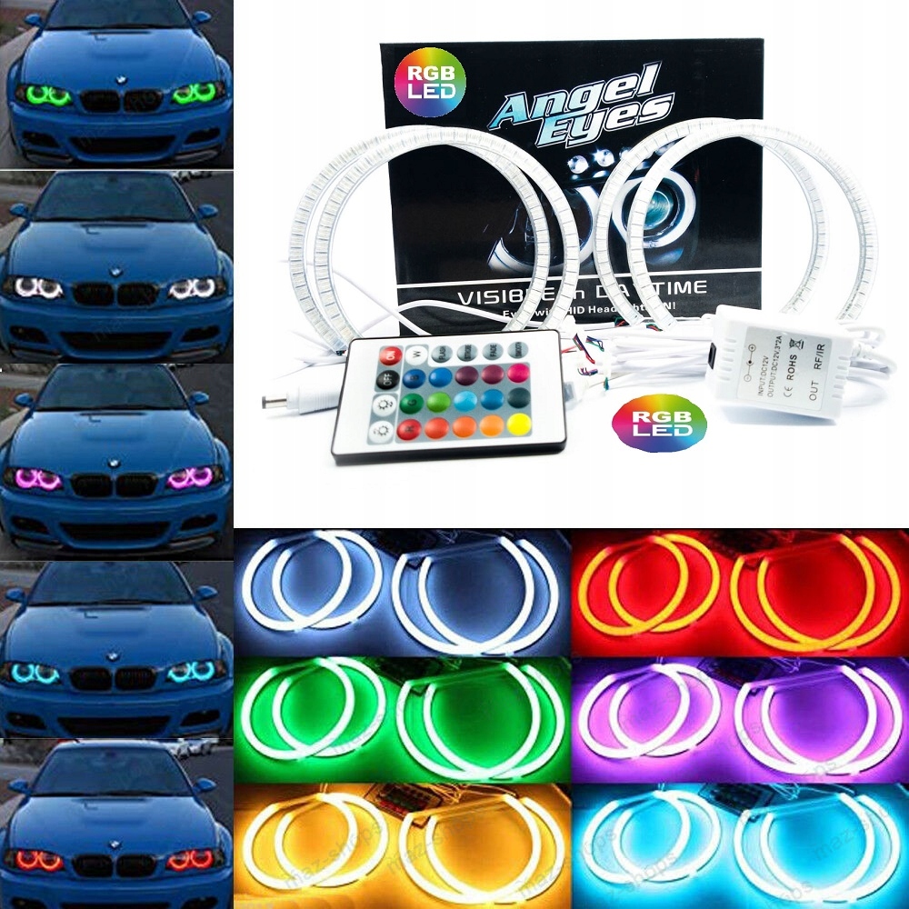 

4x Ringi Rgb Bmw E36 E38 E39 E46 Zmieniające Kolor