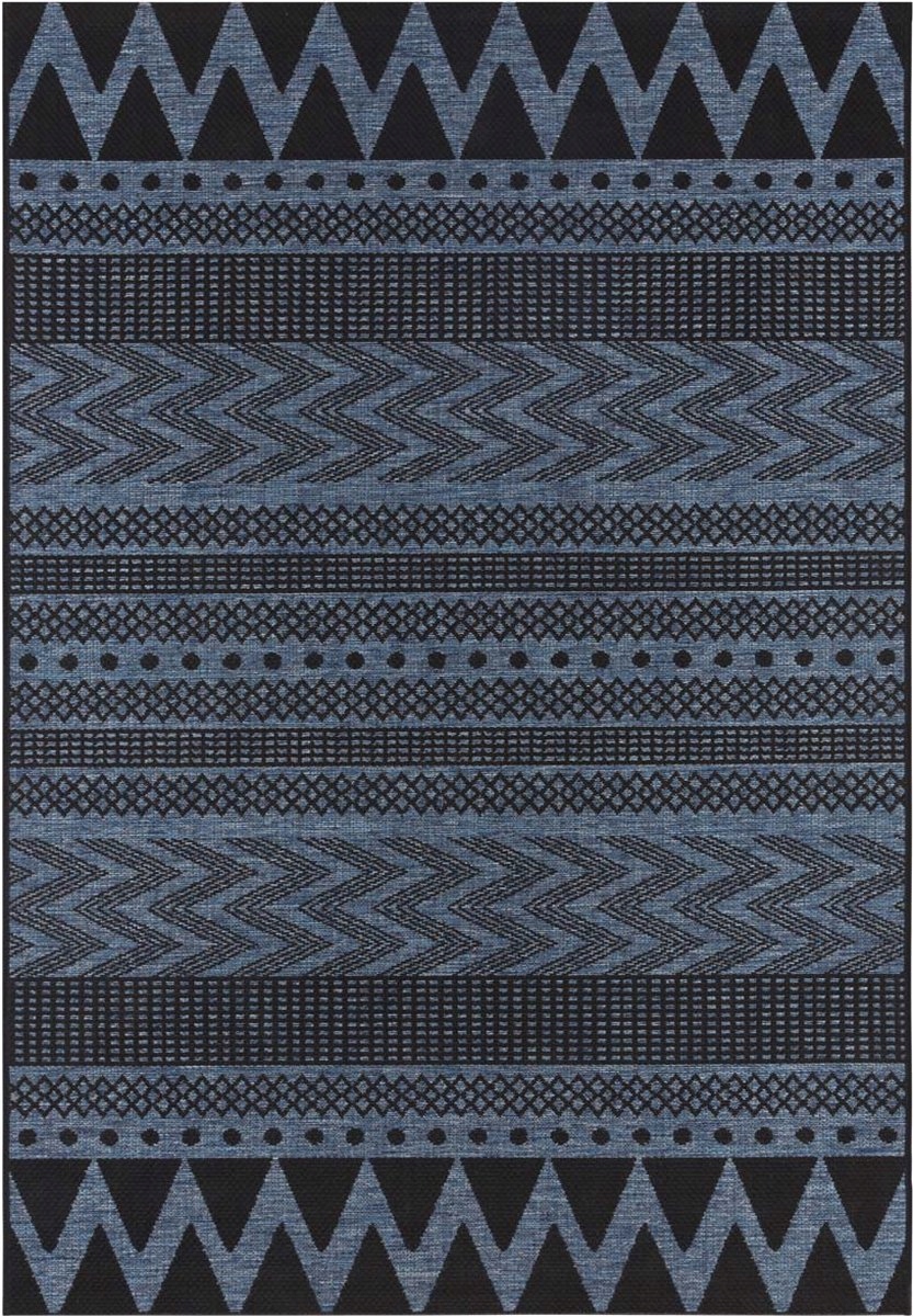 Koberec na terasu 230 x 330 cm, typ sisal, modročerný