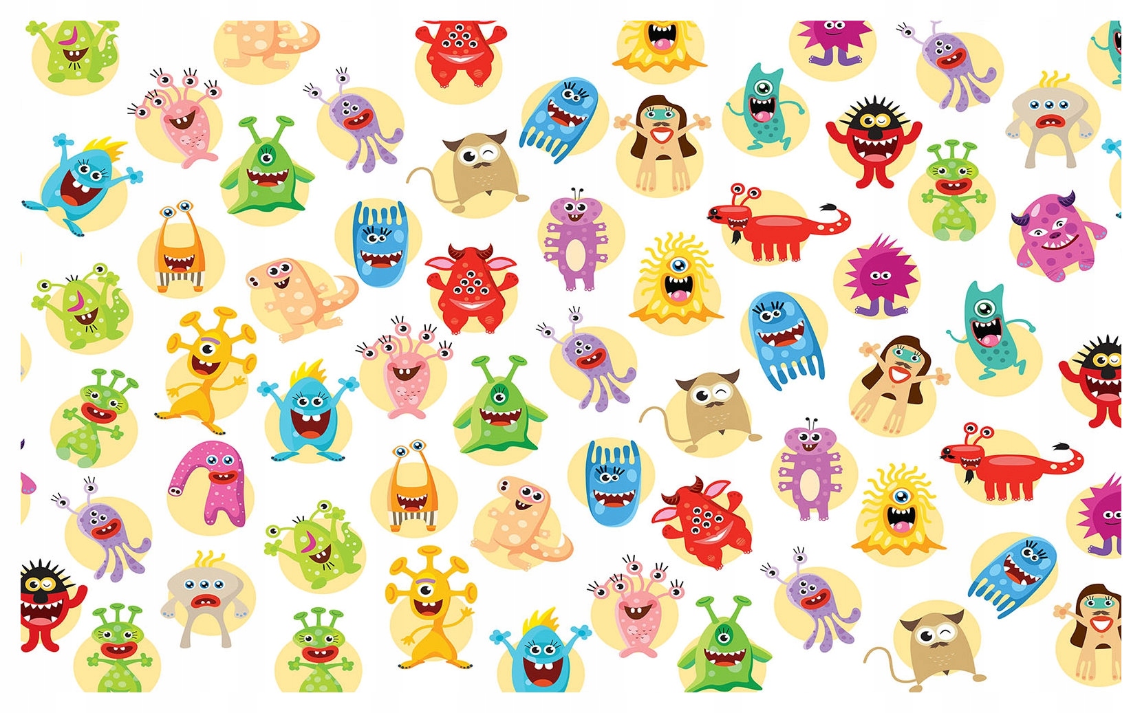 Vinylová fototapeta Príšery pre deti na bielom pozadí 520x318 lepidlo