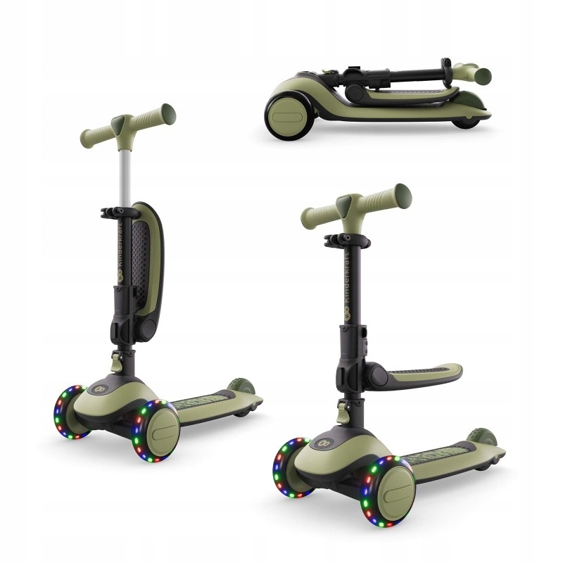 Kinderkraft Halley 2 balanční koloběžka 2v1, sedátko 25-33 cm Led zelená