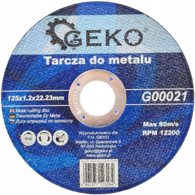 TARCZA DO CIĘCIA STALI METALU 125x1,2 GEKO