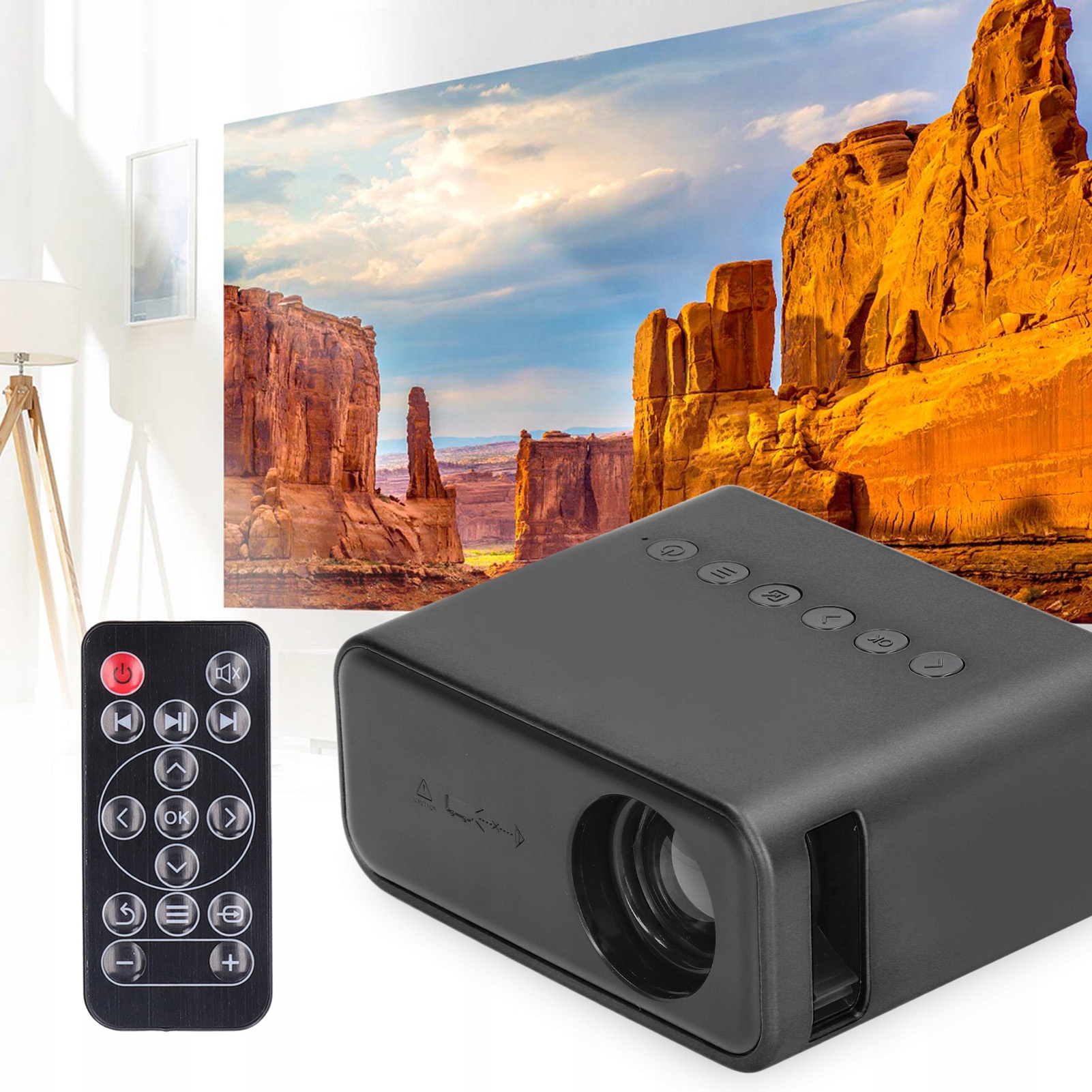 MINI PROJEKTOR DOMOWY PRZENOŚNY RZUTNIK LED USB Waga produktu z opakowaniem jednostkowym 0.445 kg