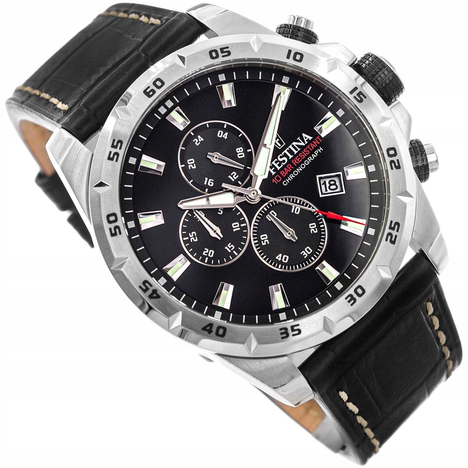 Pánské Hodinky Festina F20692/4 Timeless Chronograph Černé S Řemínkem 10ATM