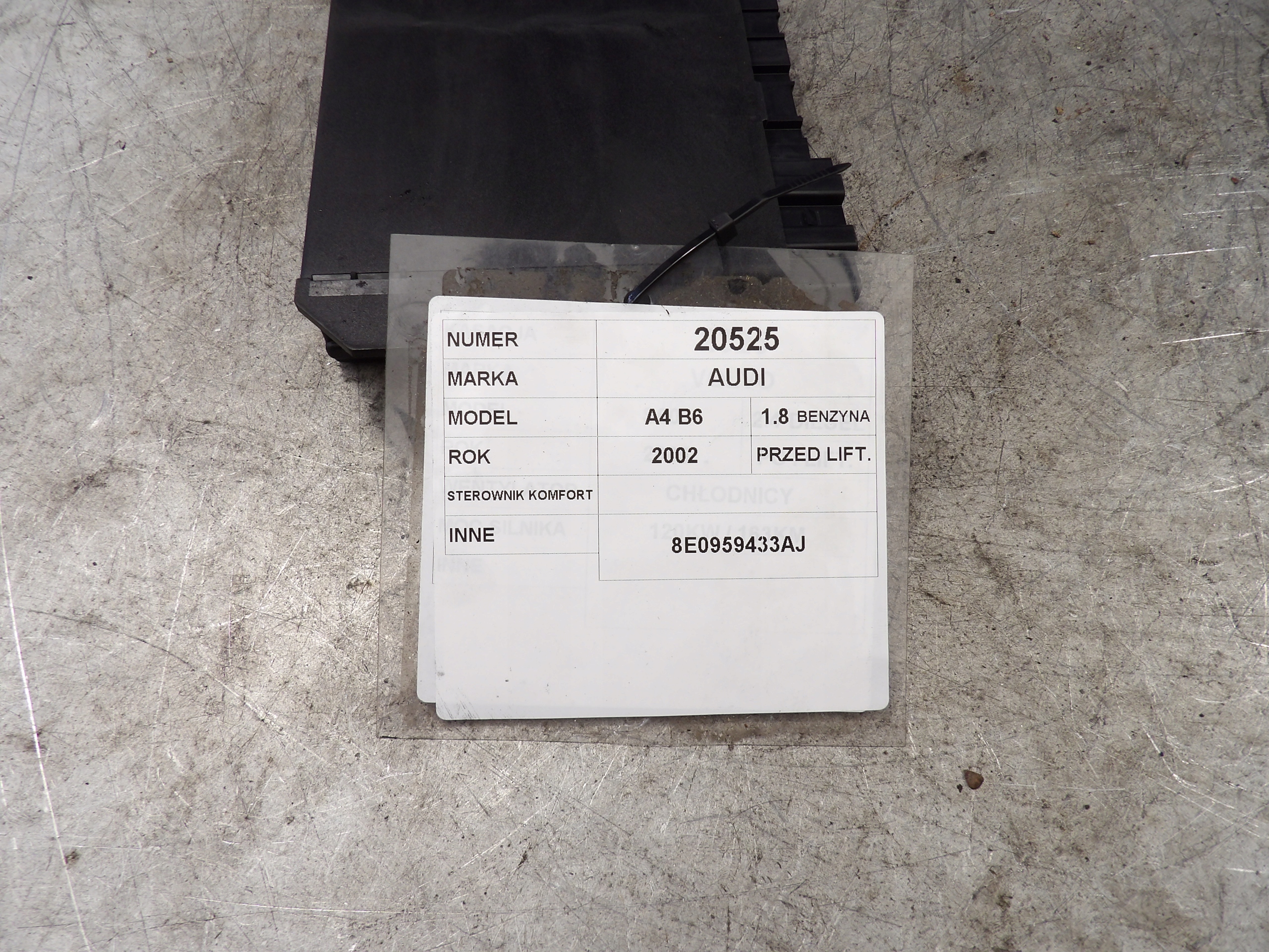 Audi A4 B6 comfort control unit 8E0959433AJ 00007251B9