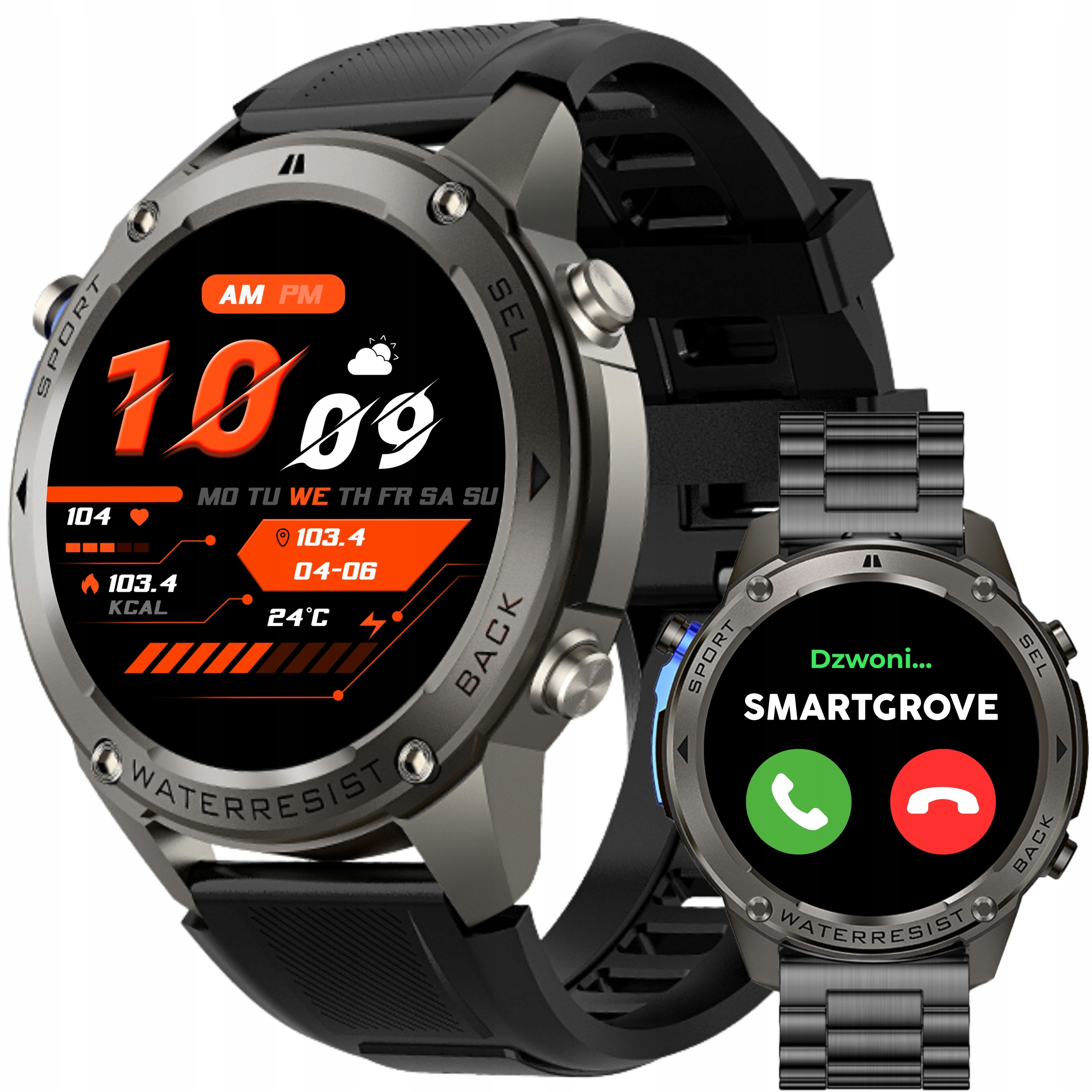 Inteligentné Hodinky Pánske Vodotesné Hovory Gps Amoled Smart Watch