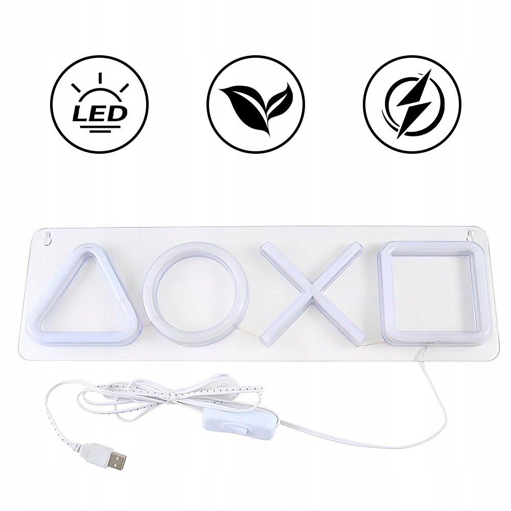 ŚWIATŁO NEON GAME LED AKRYL SYMBOL GRY NIEBIESKI DEKORACJA PREZENT