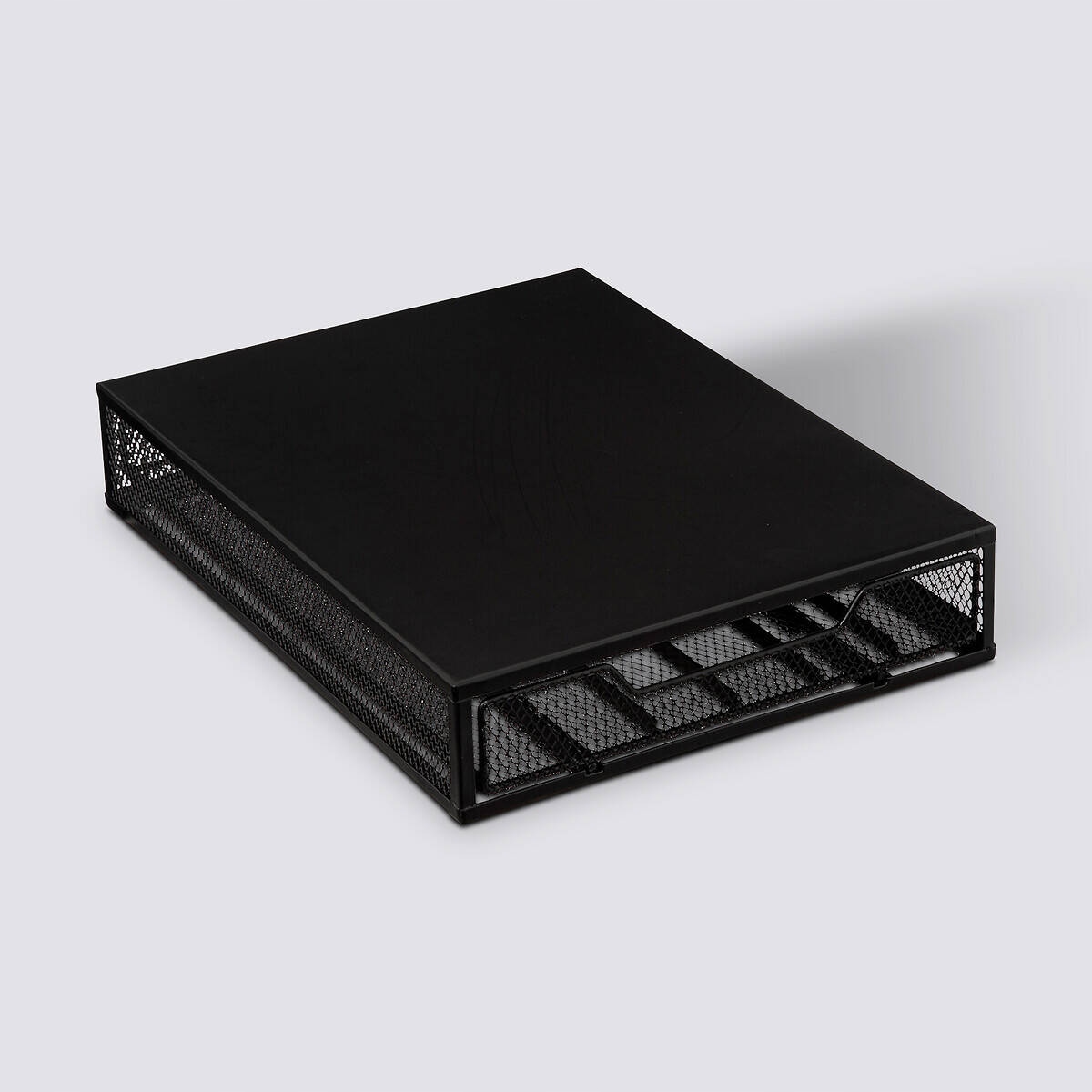 KÁVÉKAPSZULA TÁROLÓ DOBOZ FEKETE FÉM MAYAJ 60 DB-OS 26x34,8x6,5 CM Anyag fém