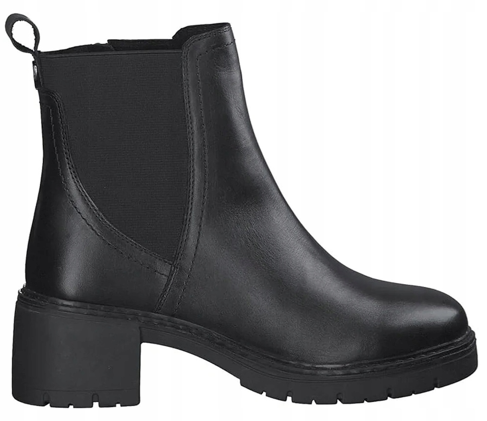 Marco Tozzi Černé Dámské Kotníkové Boty S Zateplením Na Podpatku 37