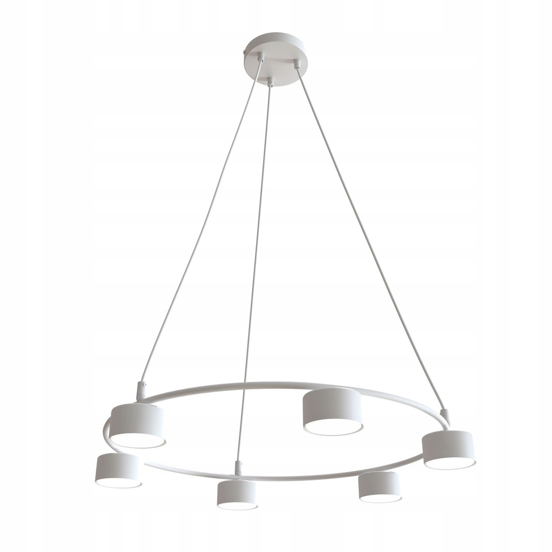 Závěsná lampa bílá kruhová Emibig Starlit 6 moderní minimalistická