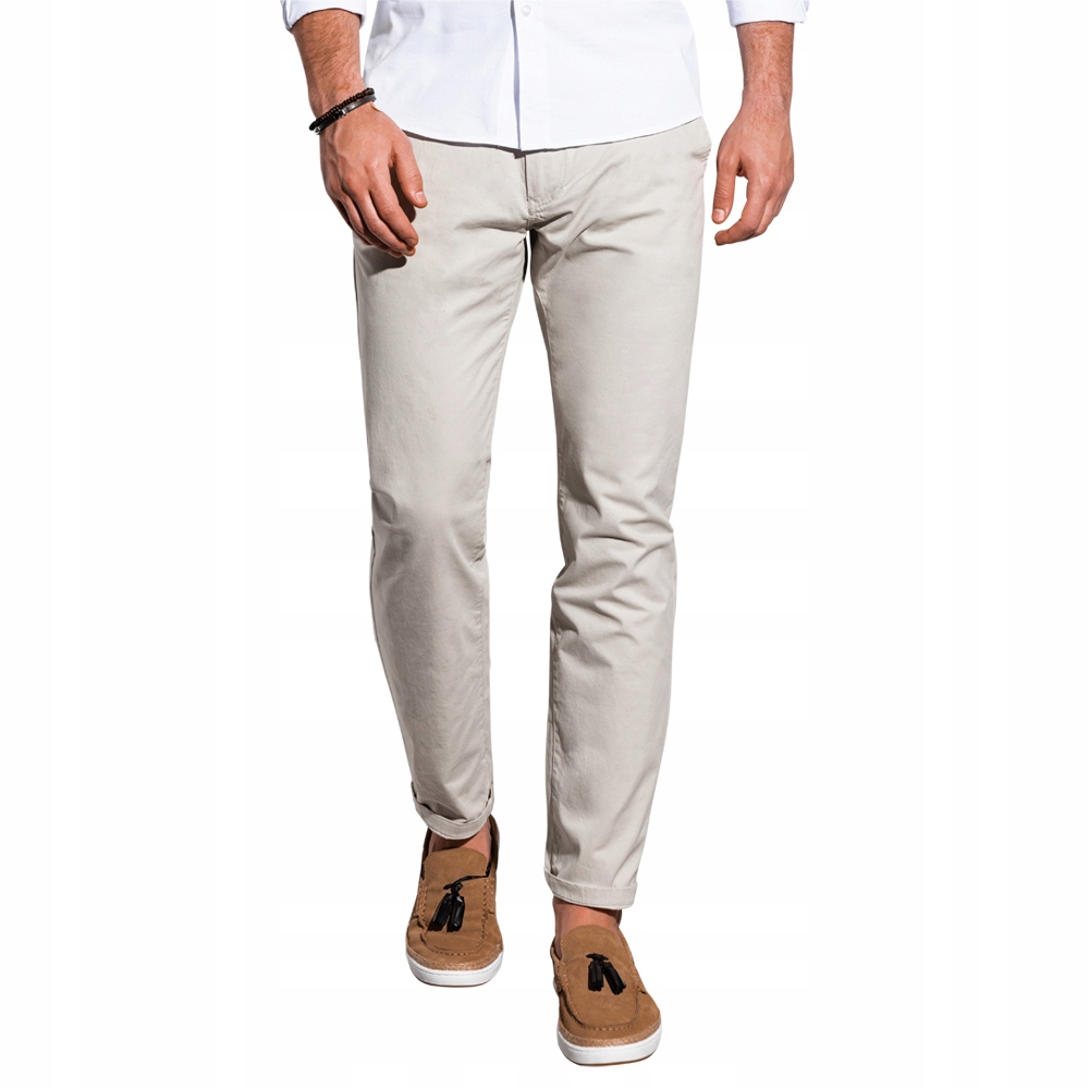 

Spodnie męskie chino casual P894 jasnobeżowe L