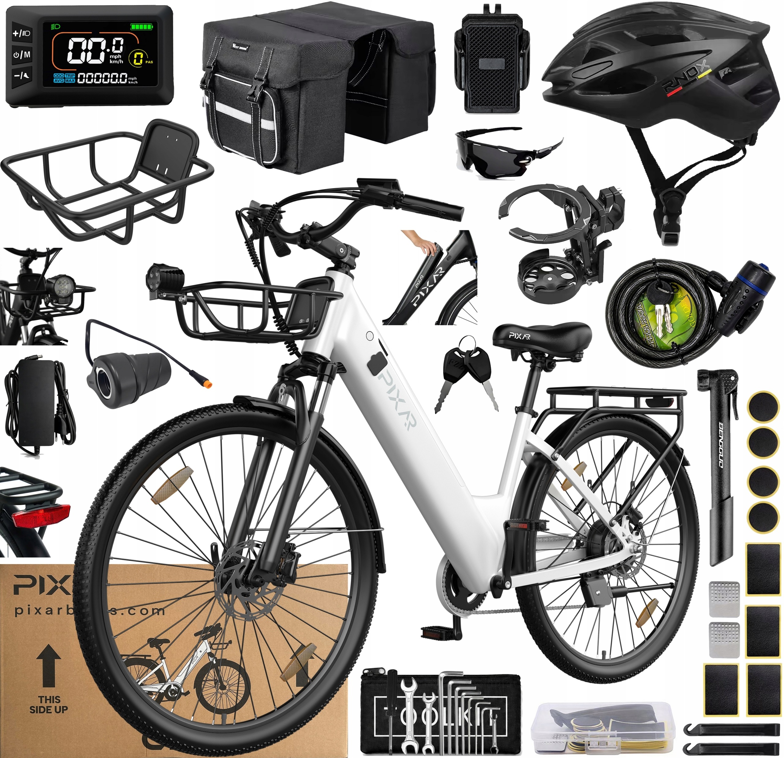 Elektrická kola Pixar C1 Pro 250W 25KM/H 36V 18Ah 150KM 27.5" +6 Dárek