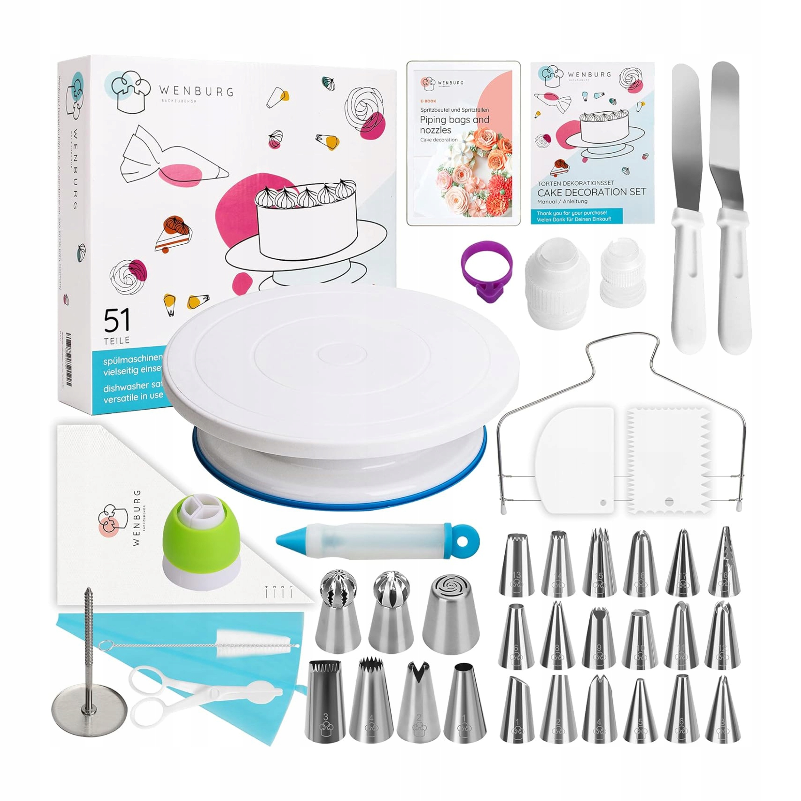 Sada Na Výrobu Dortů 51DÍLNÁ Dekorace Pro Začátečníky