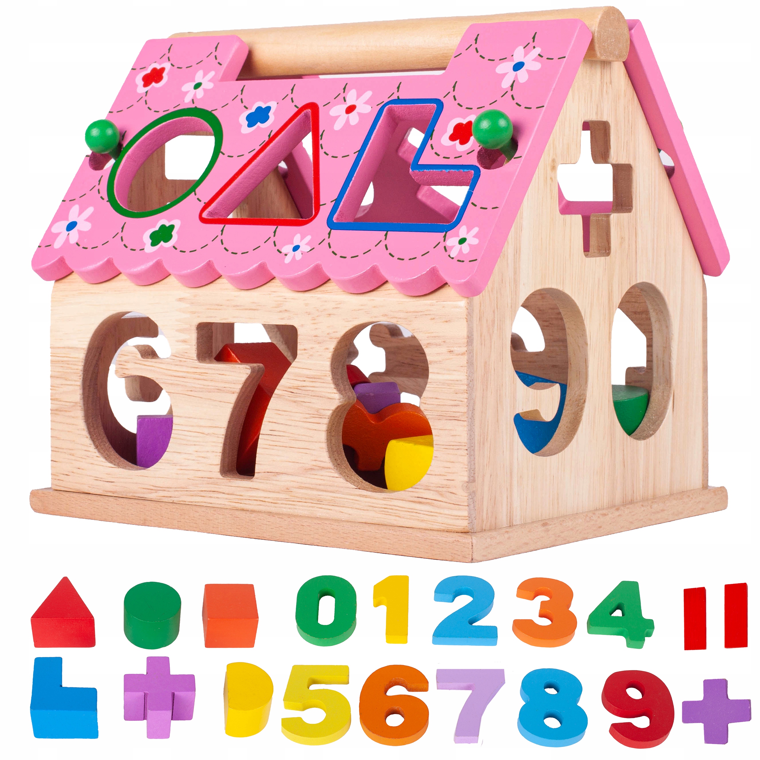 

Drewniany Domek Sorter Układanka Liczby I Kształty