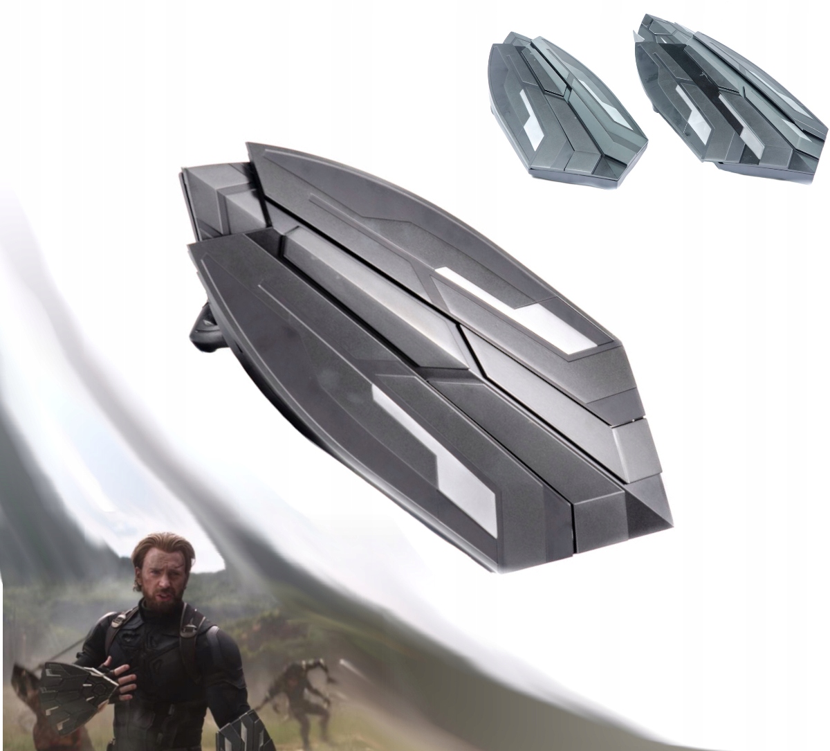 Pěstní štít Kapitána Ameriky "wakandan Shields" ocelový, vystřelovací Hq! A