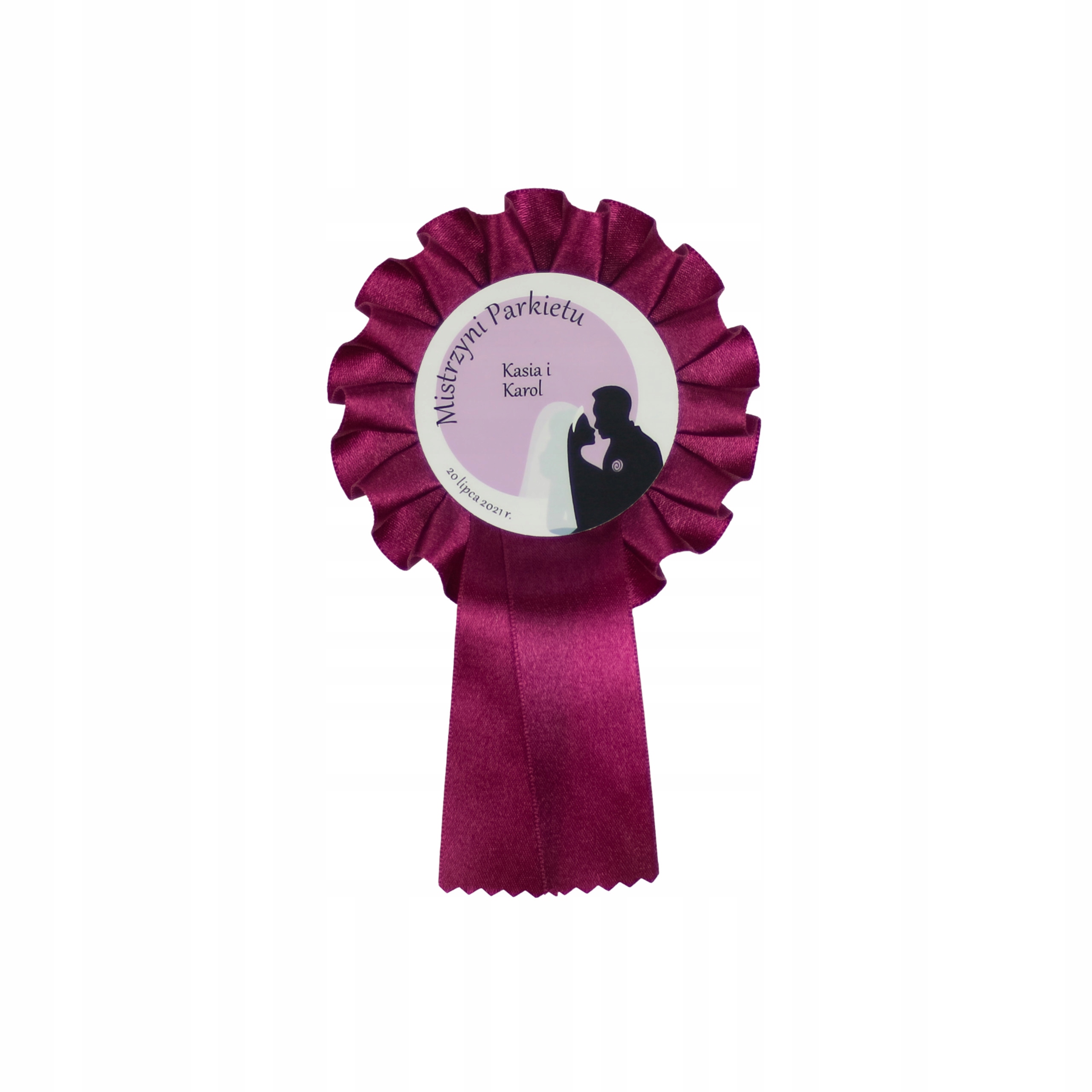 Kotylion Weselny - Amarantowy