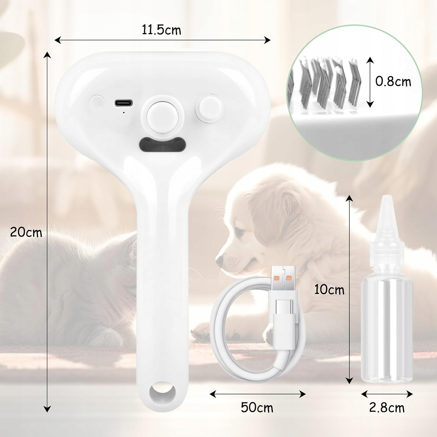 Levně Parní Kartáč Pro Kočky S Elektrickým Psem Na Srst Pro Péči O Zvířata