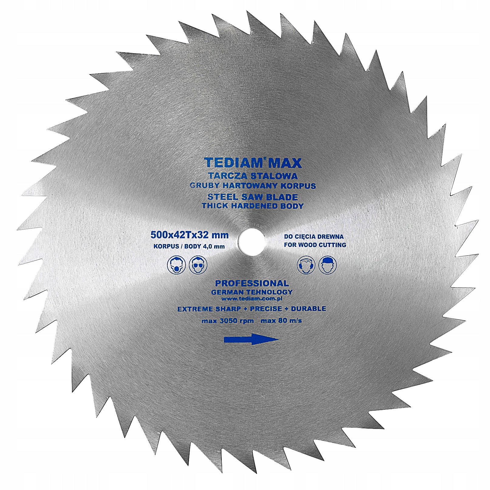 

Tarcza hartowana do drewna Tediam Max 500x32 42T