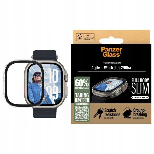 Pouzdro pro Apple Watch Ultra 2 PanzerGlass Full Body Slim Průhledné