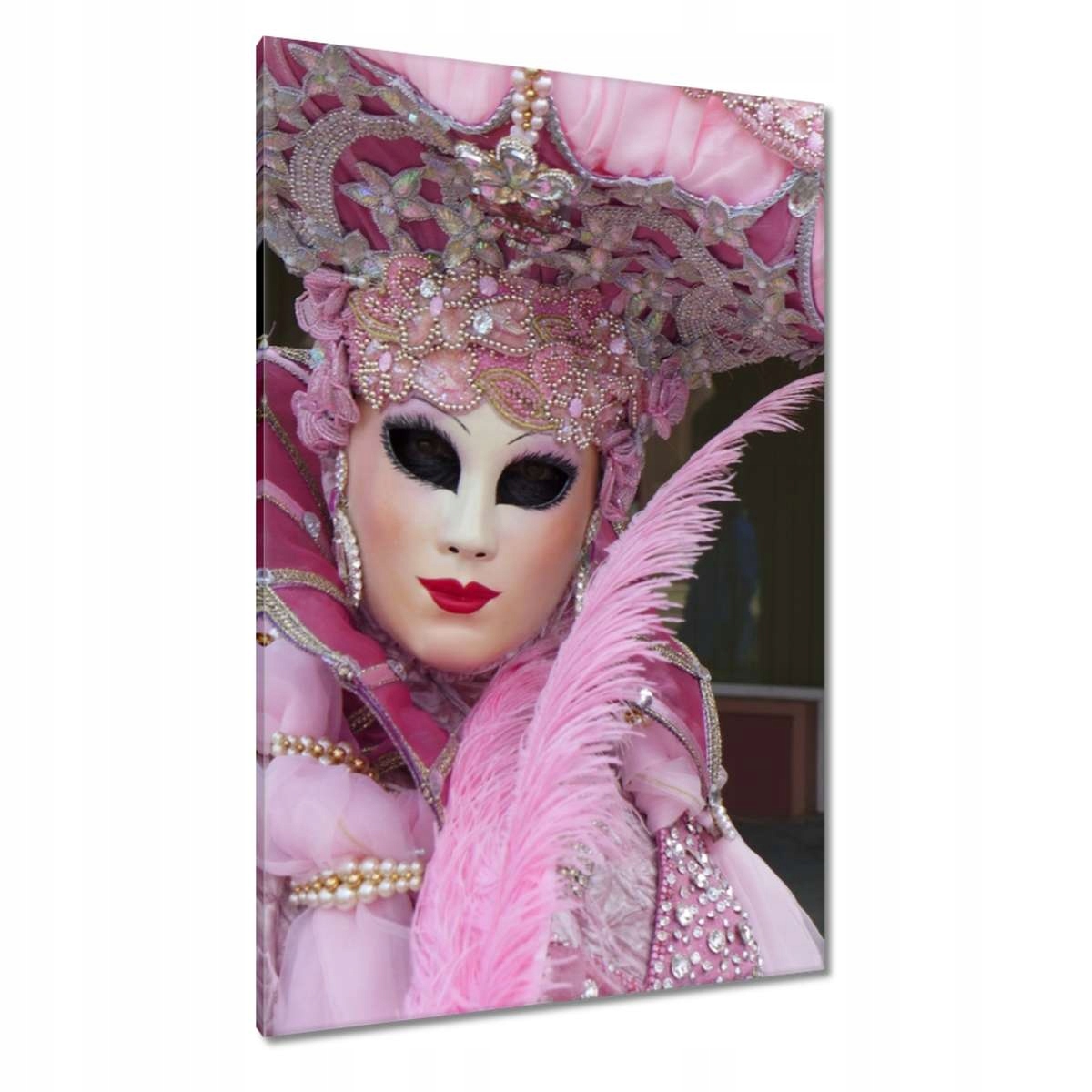 Obrazy 80x120 Růžová karnevalová maska