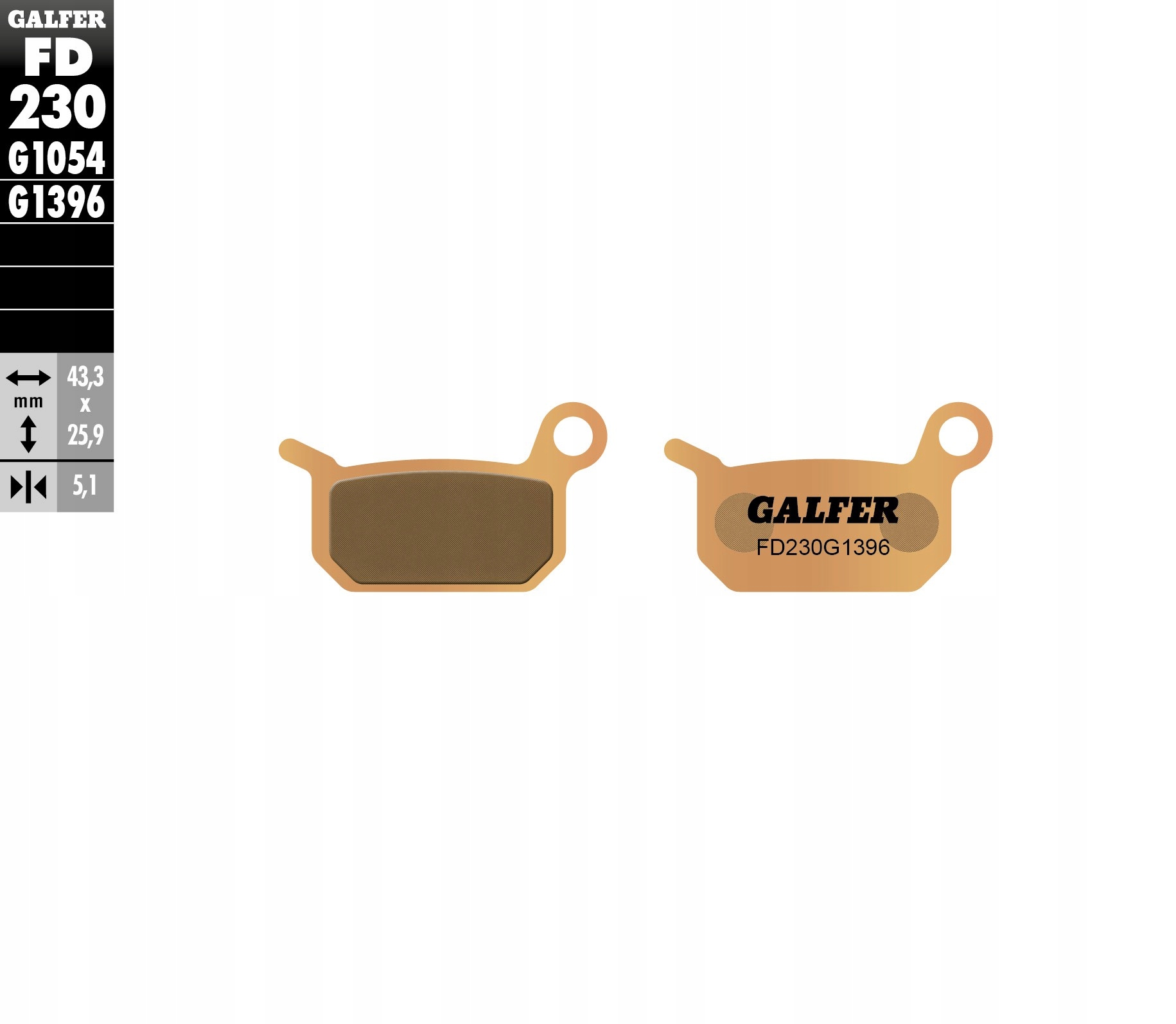 Galfer Klocki Hamulcowe KH325 Spiek Metaliczny (złote) Off Road Ktm SX50/65