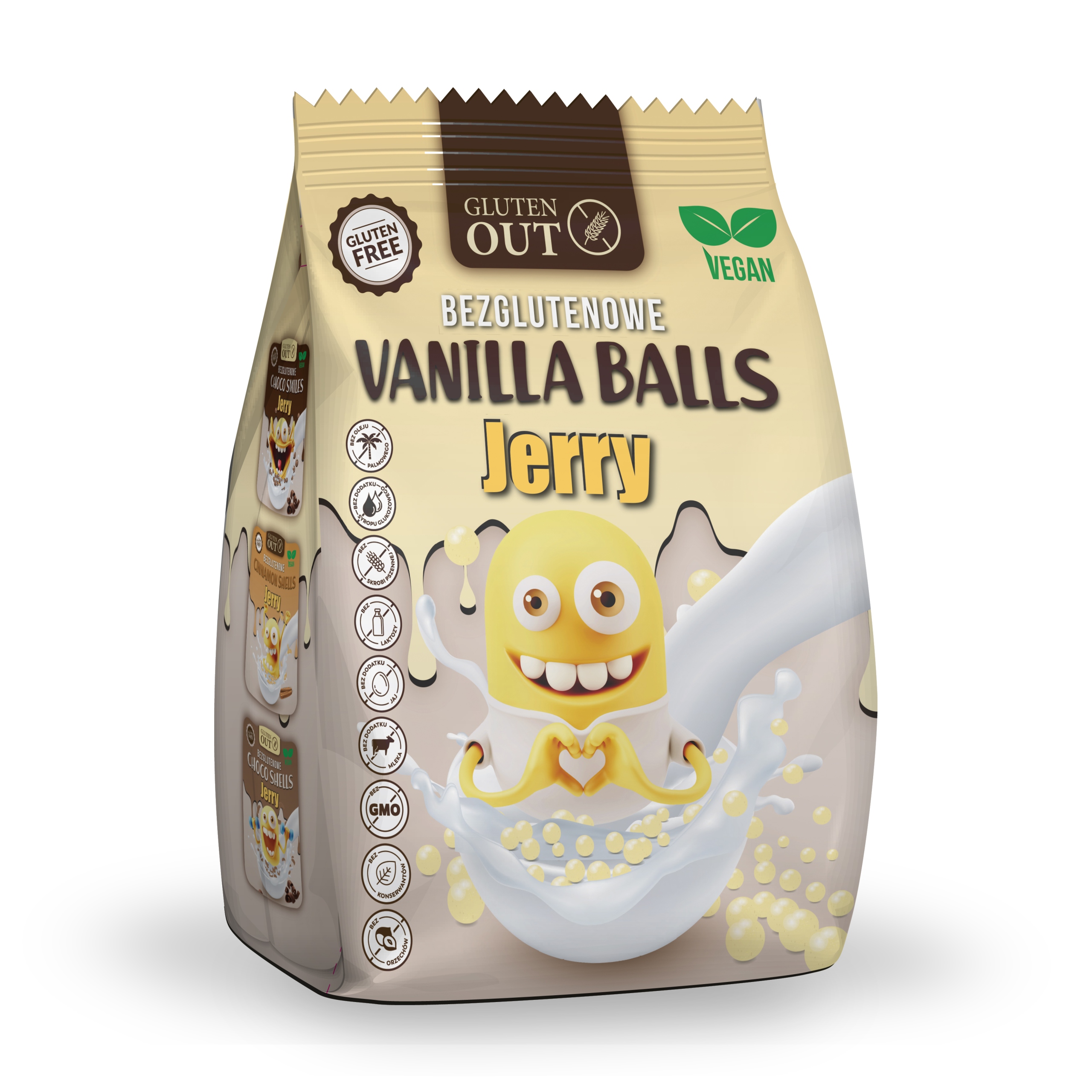 Kukuřičné Kuličky S Vanilkovou Příchutí Bezlepkové 375 g Jerry Gluten Out