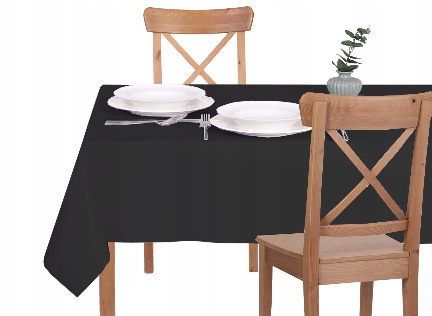 OBRUS PLAMOODPORNY - 140X200 - SOLID CZARNY