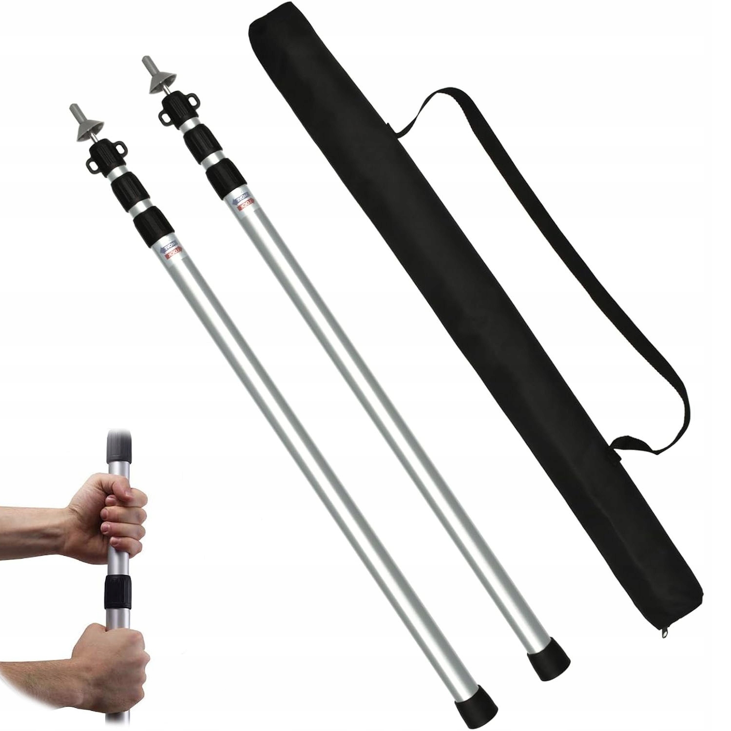 Stanové Tyče Sloupky Pro Stan, Hliníková Teleskopická Konstrukce, 90-230 CM, 2X