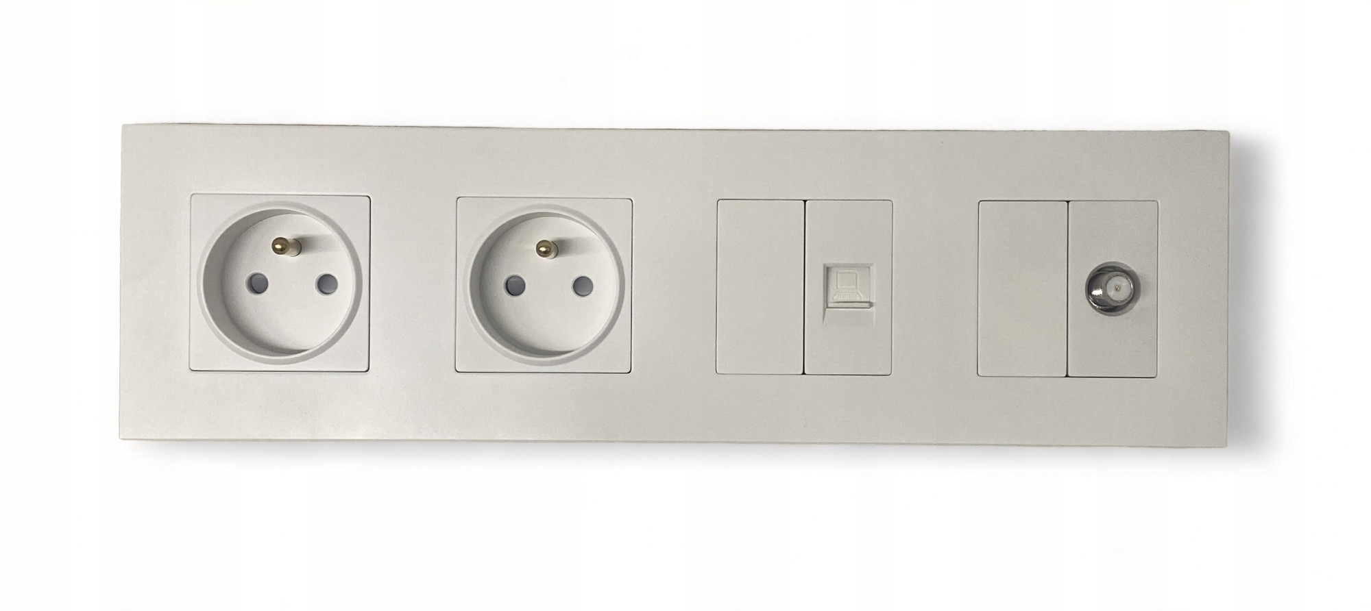 Elektrická Zásuvka Rámeček Čtyřnásobný Internet RJ45 Satelit