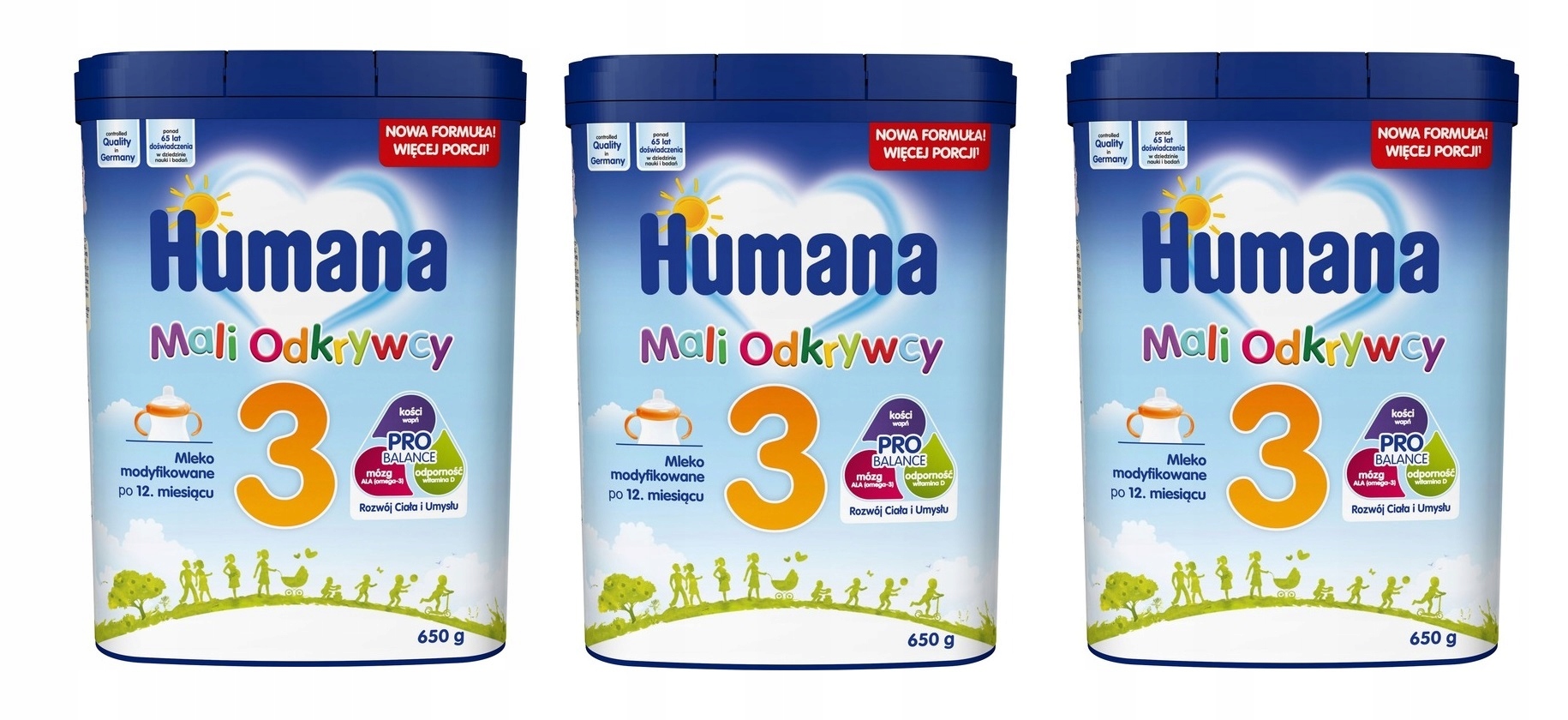 HUMANA 3 MLEKO NASTĘPNE PO 12 MIESIĄCU 3x 650G EAN (GTIN) 4031244001467