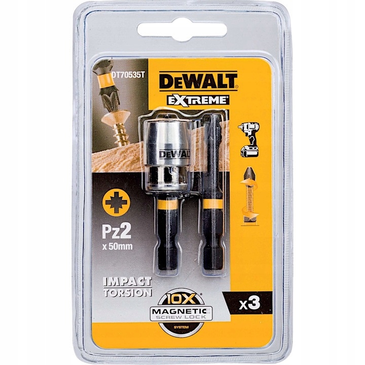 DEWALT DT70535T udarowe Pz2 + uchwyt magnet. 50mm Seria Torsion