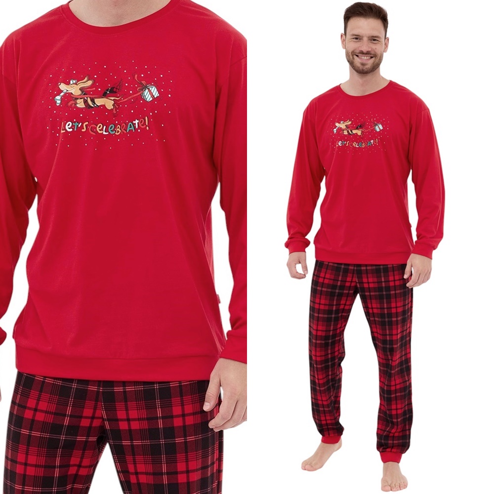 Pánské Pyžamo Cornette 115 Celebrate XXL 52 Červená