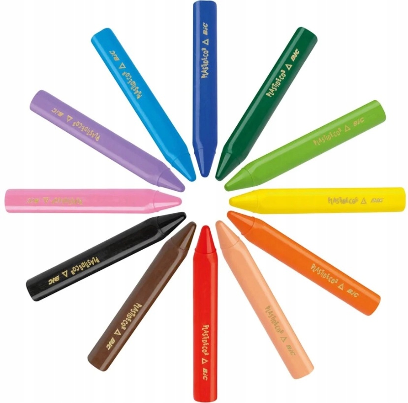 Kredki Woskowe BIC KIDS Plastidecor 12 kolorów Płeć chłopcy Brak informacji