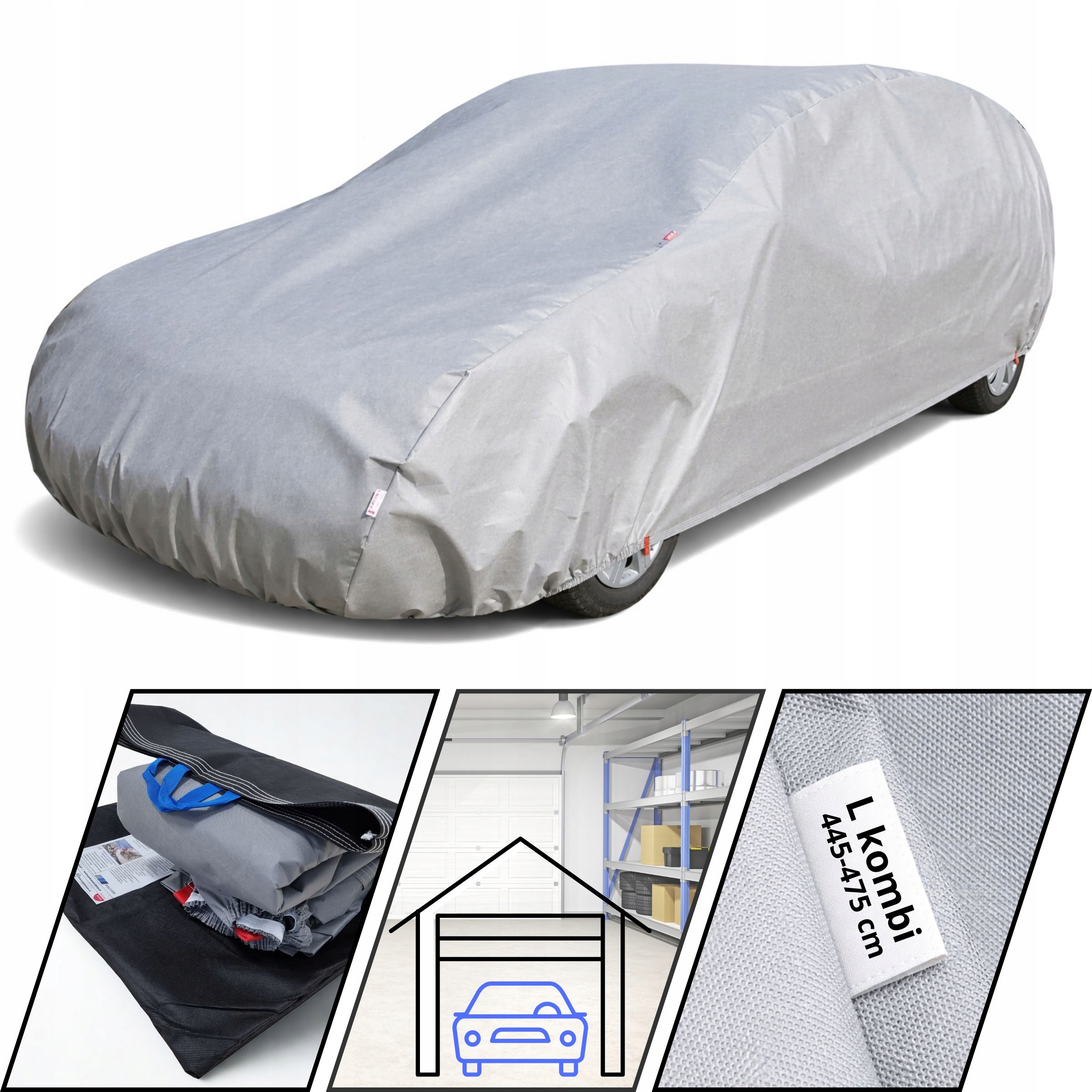 Polcover Autoplachta Simple r. L Kombi 440-470 cm, pro použití v garáži