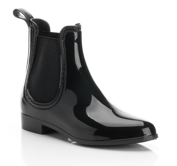 1726 KRÓTKIE KALOSZE LAKIEROWANE GUMA CZARNE 40 Materiał zewnętrzny guma