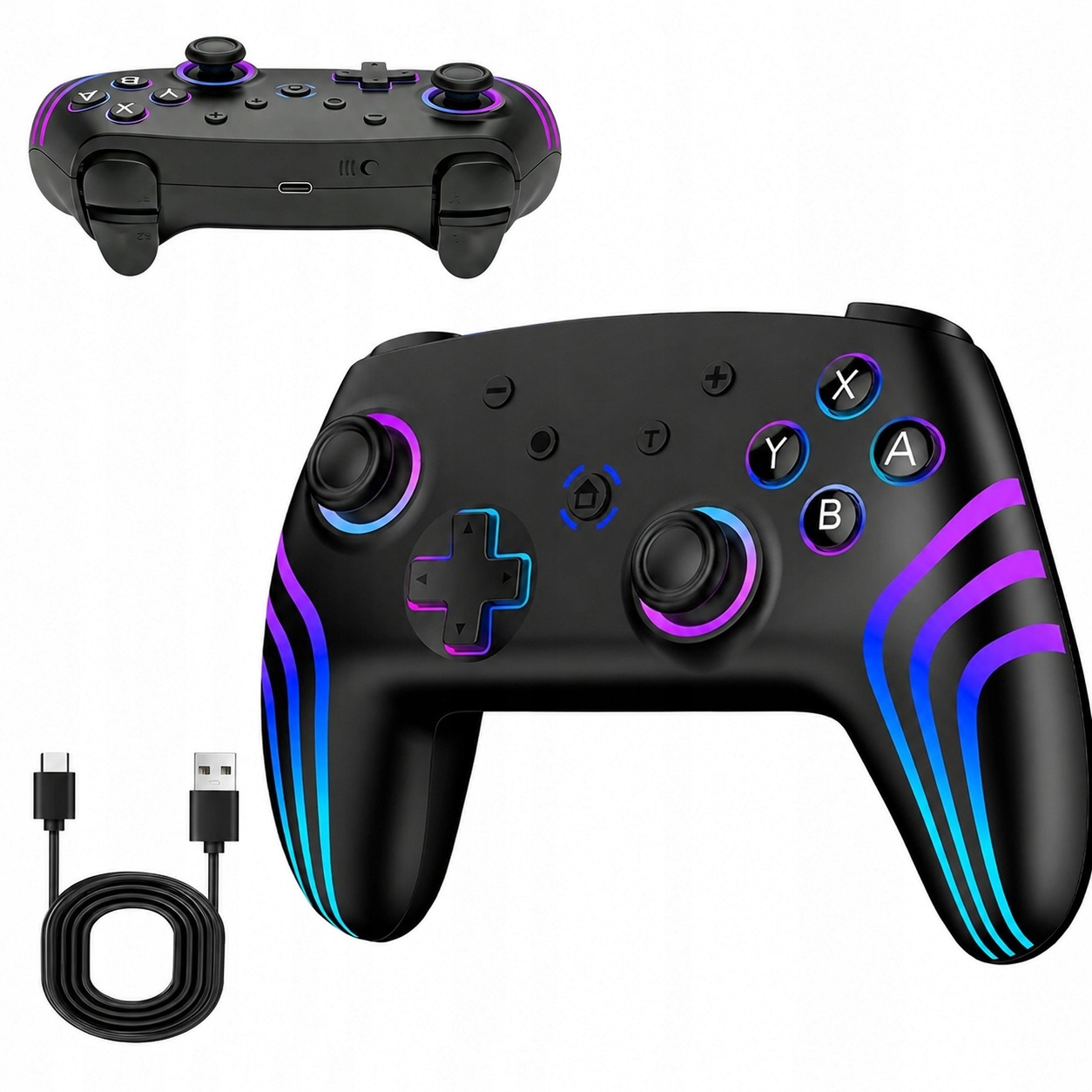Bezprzewodowy Pad Do Switch 2 Oled Lite Bluetooth Rgb 800MAH Hall 7H Czarny