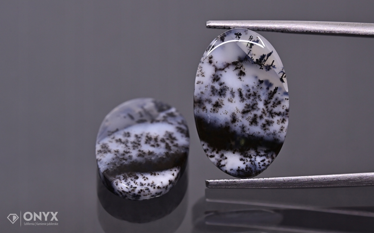 Dendritový achát z Turecka konvexní mělký Para ovál