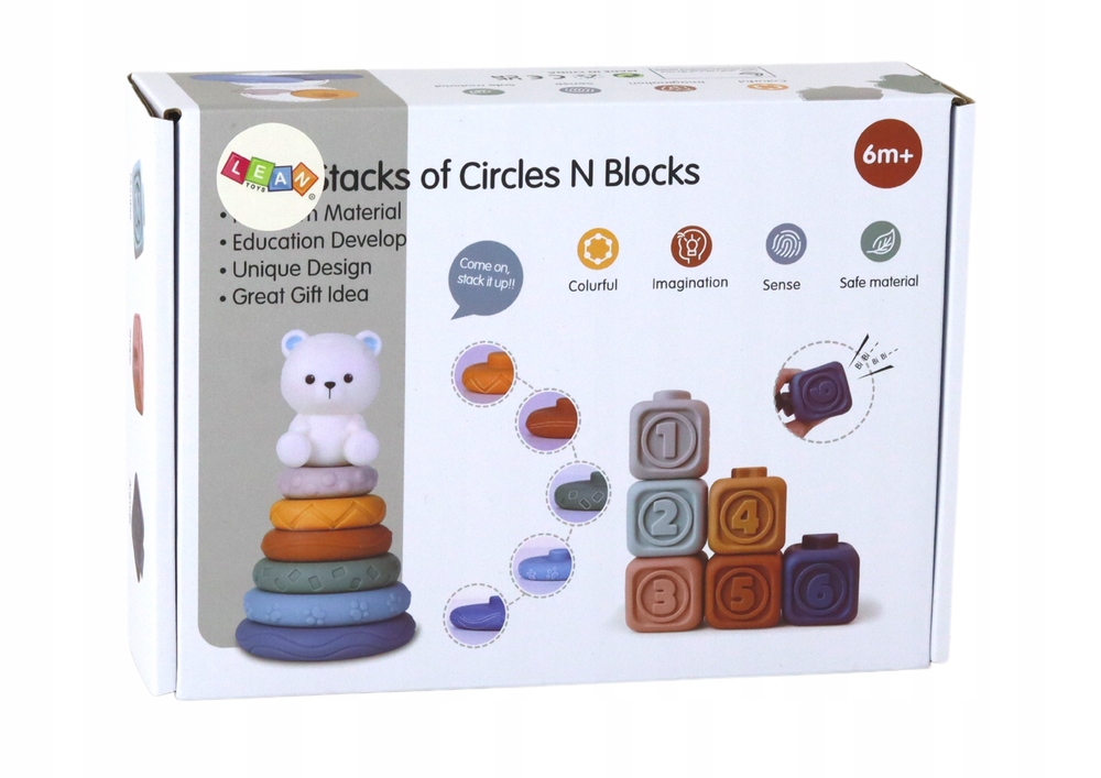 Zestaw Edukacyjny Dla Malucha Miękkie Klocki Piramidka Miś Rodzaj inny