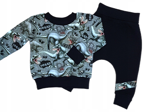 

Dres niemowlęcy Dinozaury bluza + spodnie baggy 74